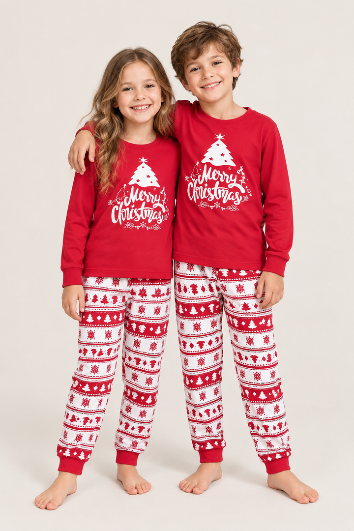 Family Christmas Pyjamas | Matching Green &amp; Red Sets, Adults &amp; Kids to 4XL