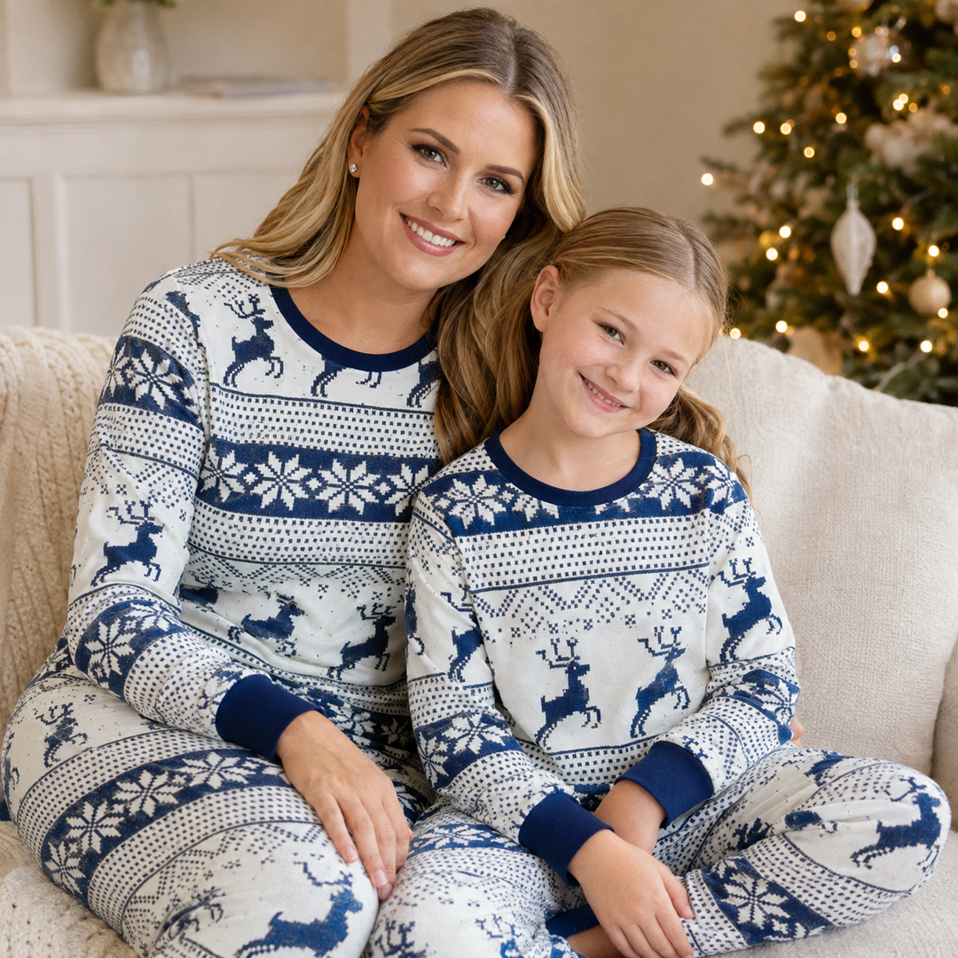 Family Christmas Pyjamas | Nordic Reindeer Matching Sets, Adults &amp; Kids