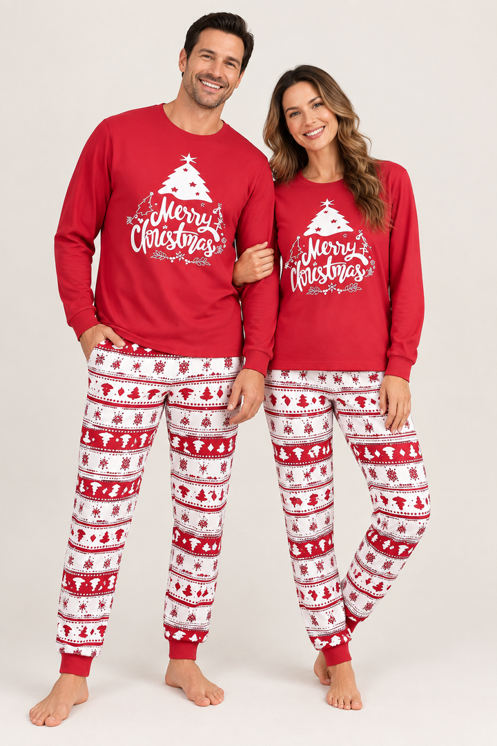 Family Christmas Pyjamas | Matching Green &amp; Red Sets, Adults &amp; Kids to 4XL