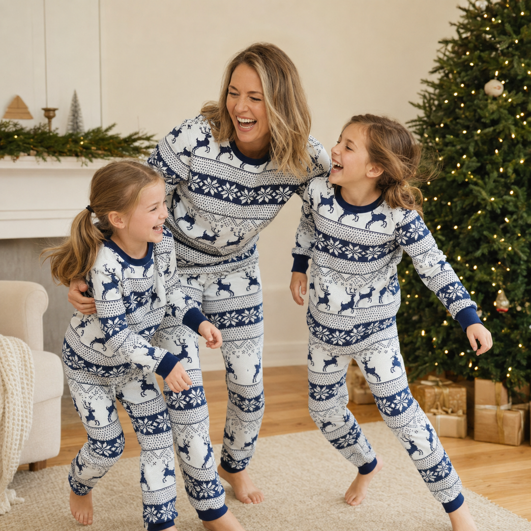 Family Christmas Pyjamas | Nordic Reindeer Matching Sets, Adults &amp; Kids