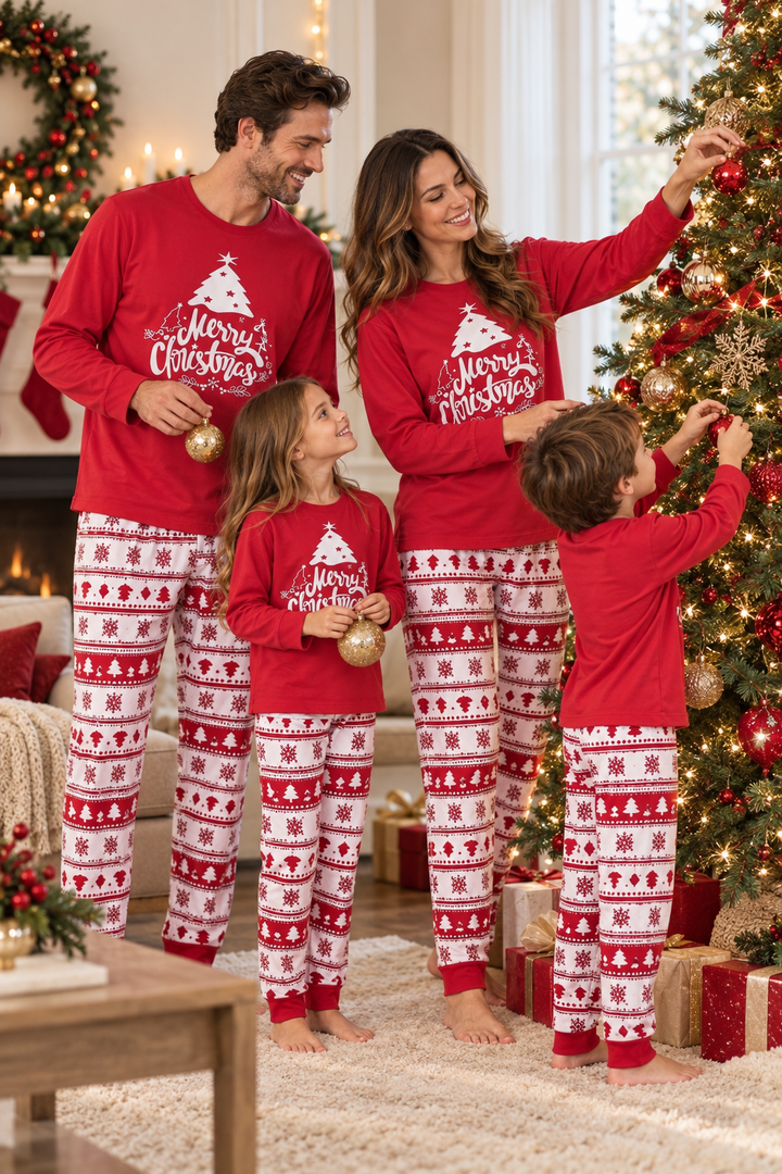 Family Christmas Pyjamas | Matching Green &amp; Red Sets, Adults &amp; Kids to 4XL