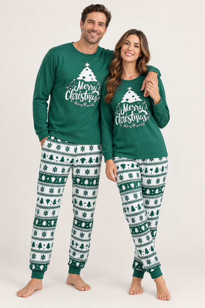 Family Christmas Pyjamas | Matching Green &amp; Red Sets, Adults &amp; Kids to 4XL
