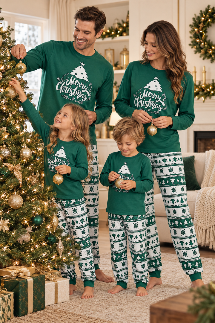 Family Christmas Pyjamas | Matching Green &amp; Red Sets, Adults &amp; Kids to 4XL