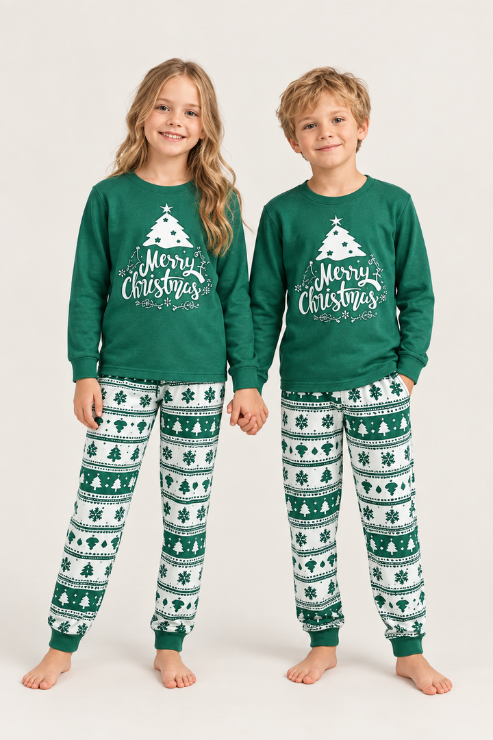 Family Christmas Pyjamas | Matching Green &amp; Red Sets, Adults &amp; Kids to 4XL