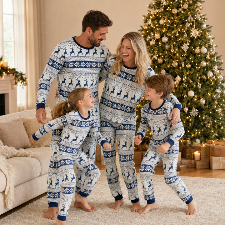 Family Christmas Pyjamas | Nordic Reindeer Matching Sets, Adults &amp; Kids