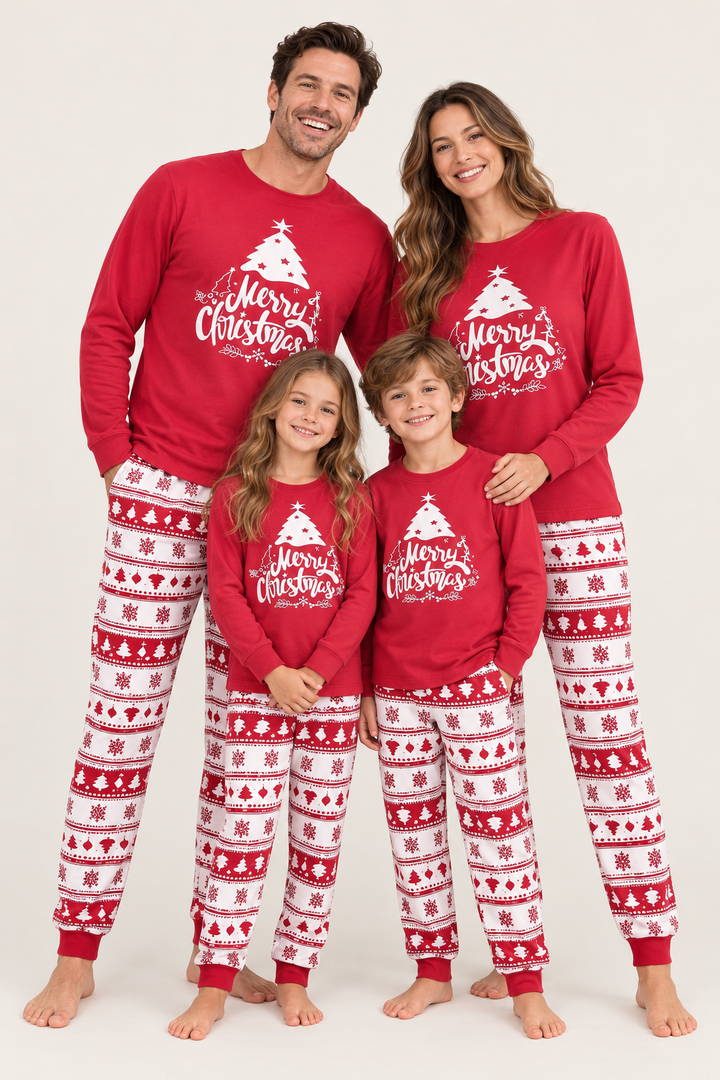 Family Christmas Pyjamas | Matching Green &amp; Red Sets, Adults &amp; Kids to 4XL