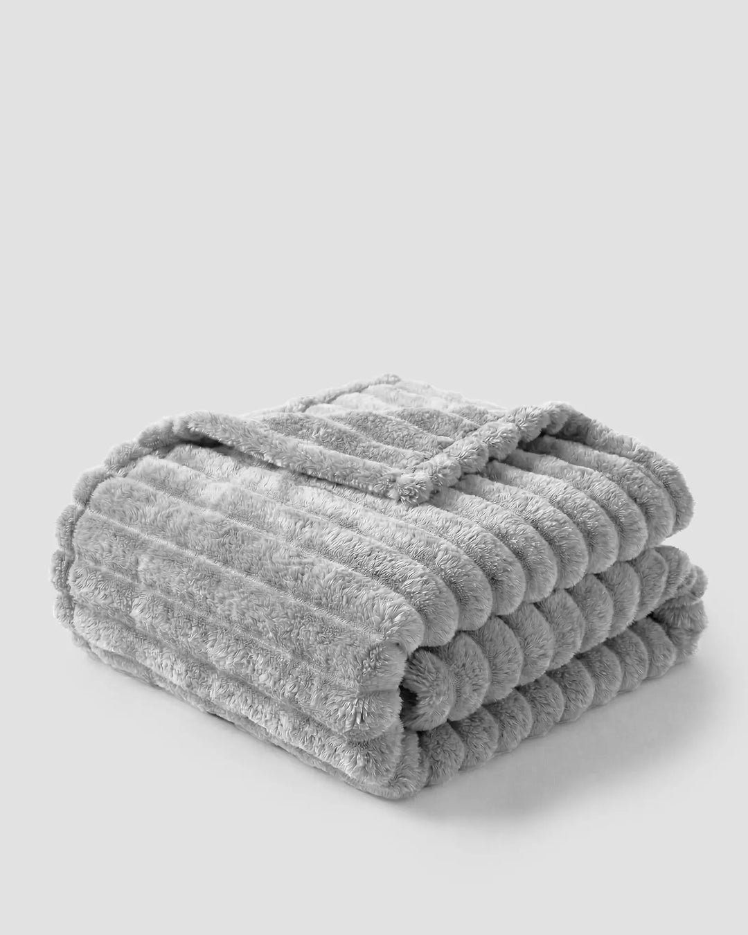 Ribbed Fleece Blanket | Plush Sofa Throw &amp; Bed Blanket, 4 Sizes