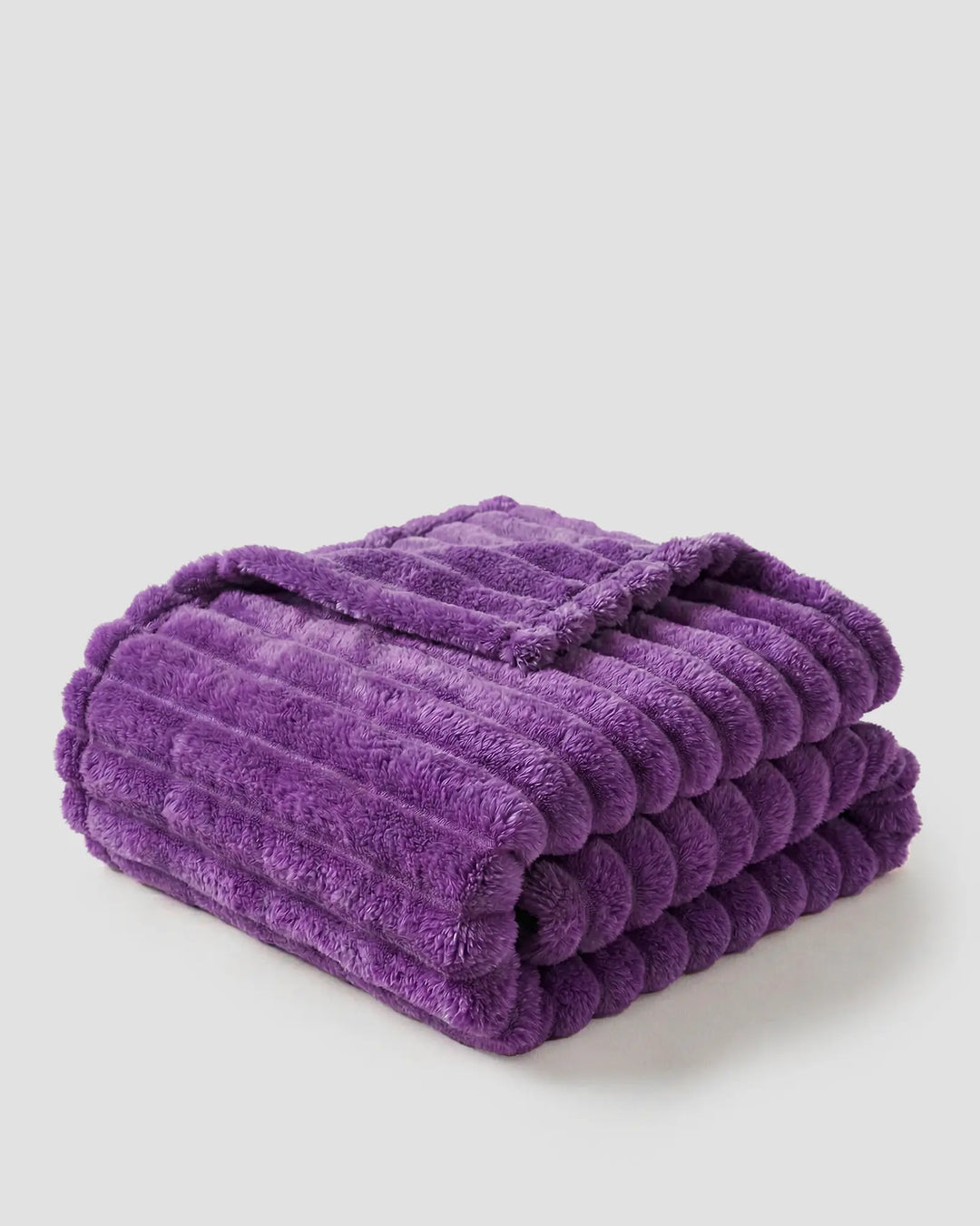 Ribbed Fleece Blanket | Plush Sofa Throw &amp; Bed Blanket, 4 Sizes