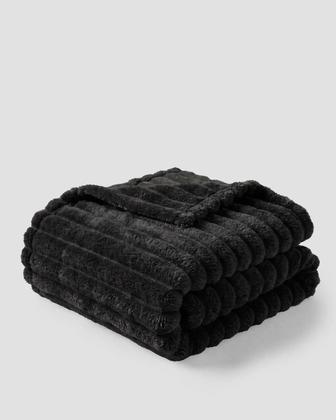 Ribbed Fleece Blanket | Plush Sofa Throw &amp; Bed Blanket, 4 Sizes