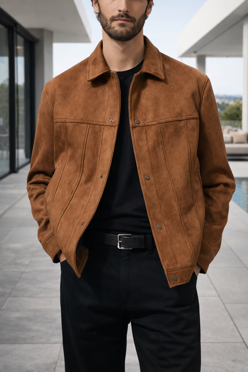 Men's Suede-Look Trucker Jacket – Vivy London