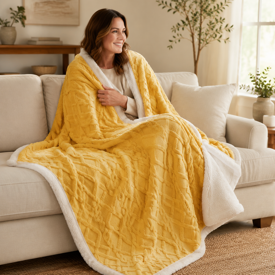 Fleece Throw Blanket | Soft Sofa &amp; Bed Blanket, 6 Sizes, 7 Colours