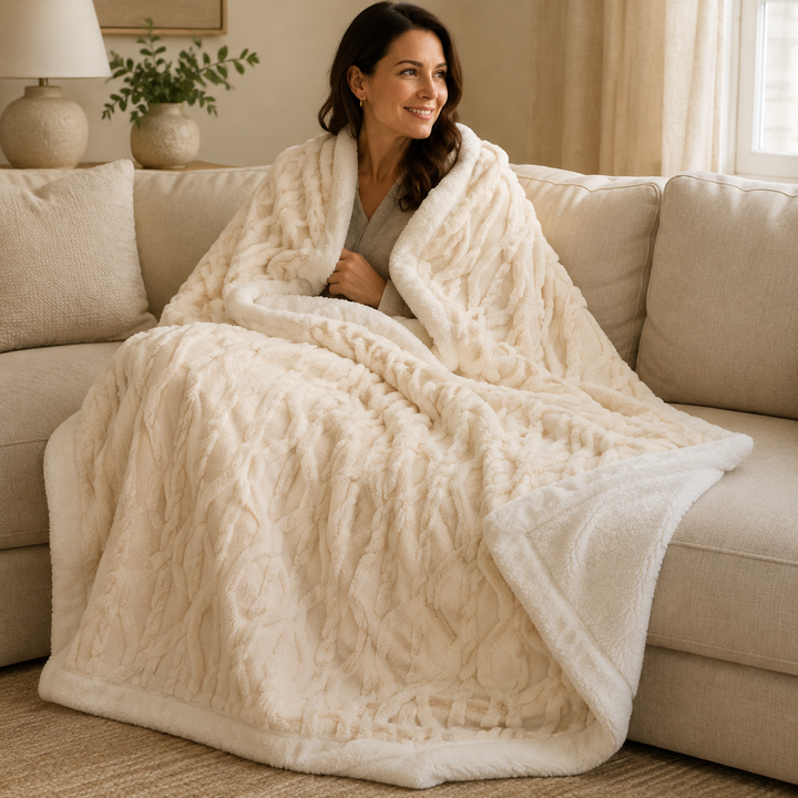 Fleece Throw Blanket | Soft Sofa &amp; Bed Blanket, 6 Sizes, 7 Colours