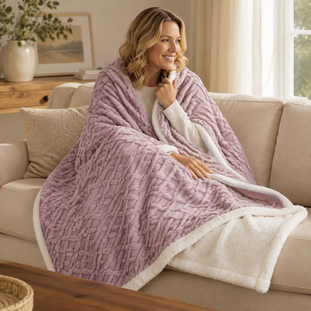 Fleece Throw Blanket | Soft Sofa &amp; Bed Blanket, 6 Sizes, 7 Colours