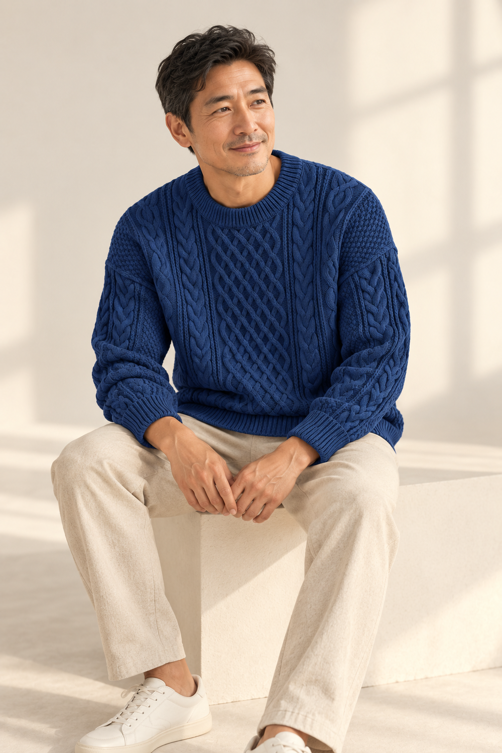 Men's Chunky Cable Knit Jumper – Vivy London