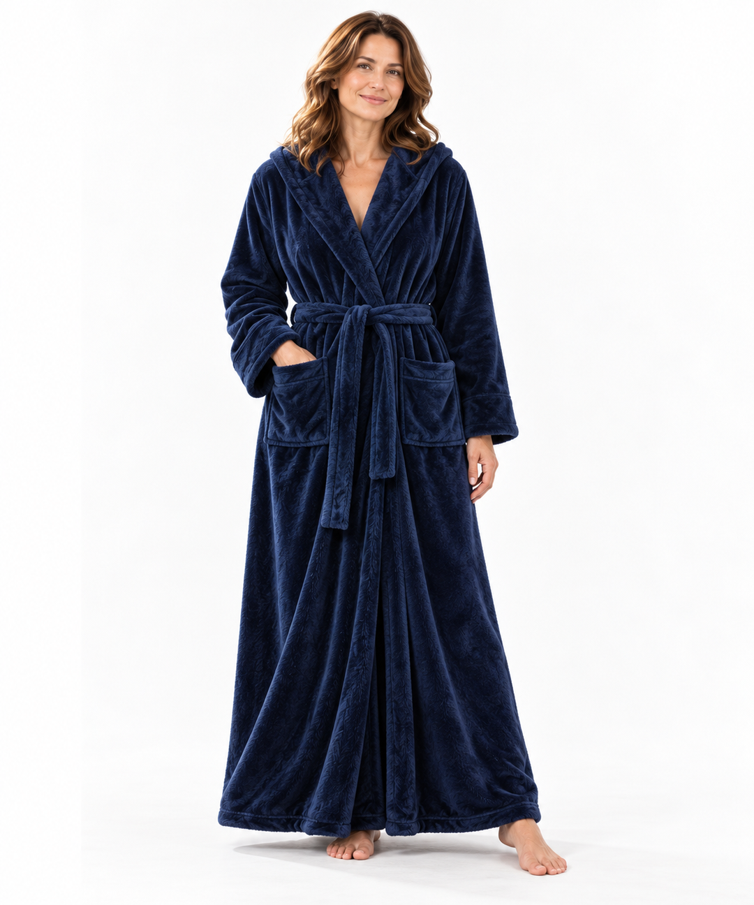 Matching Couples Dressing Gowns | Long Hooded Plush Fleece Robes, His &amp; Hers