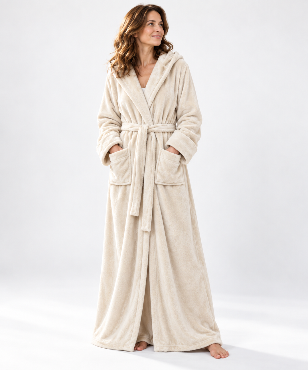 Matching Couples Dressing Gowns | Long Hooded Plush Fleece Robes, His &amp; Hers