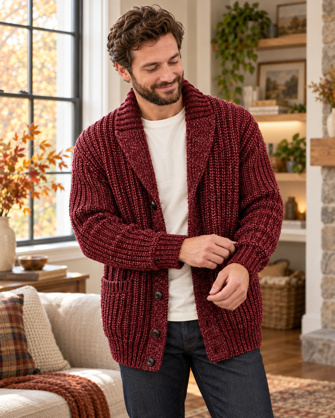 Men's Shawl Collar Cardigan – Vivy London