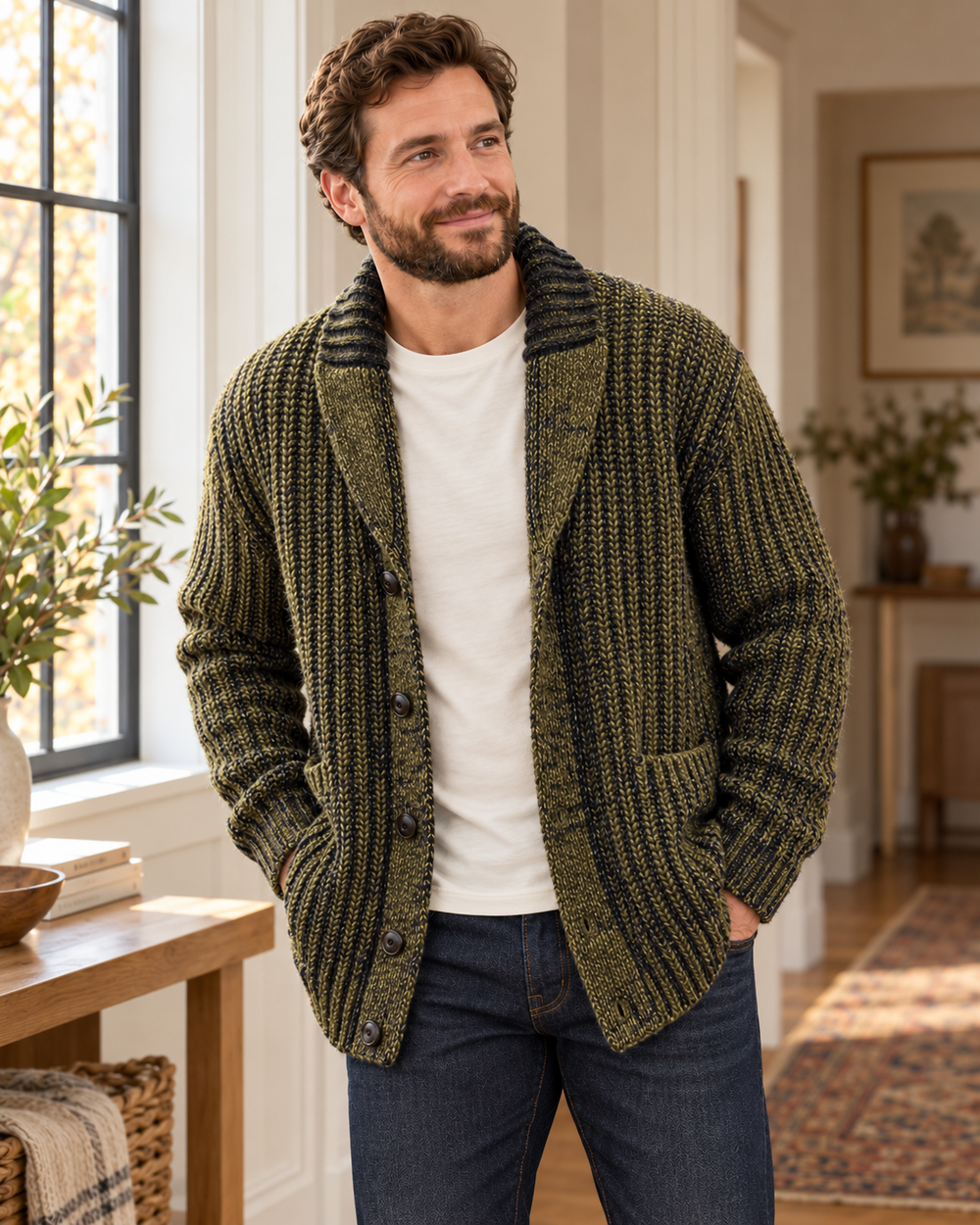 Men's Shawl Collar Cardigan – Vivy London