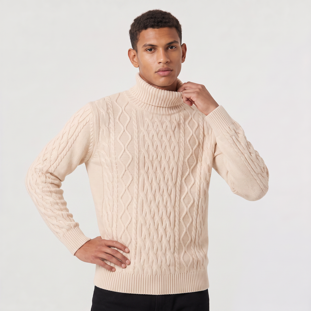 Men's Cable Knit Roll Neck Jumper – Vivy London