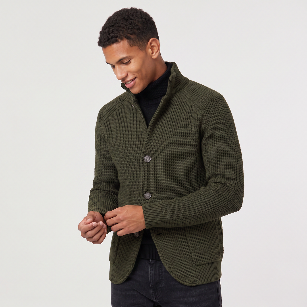 Men's Waffle Knit Cardigan – Vivy London