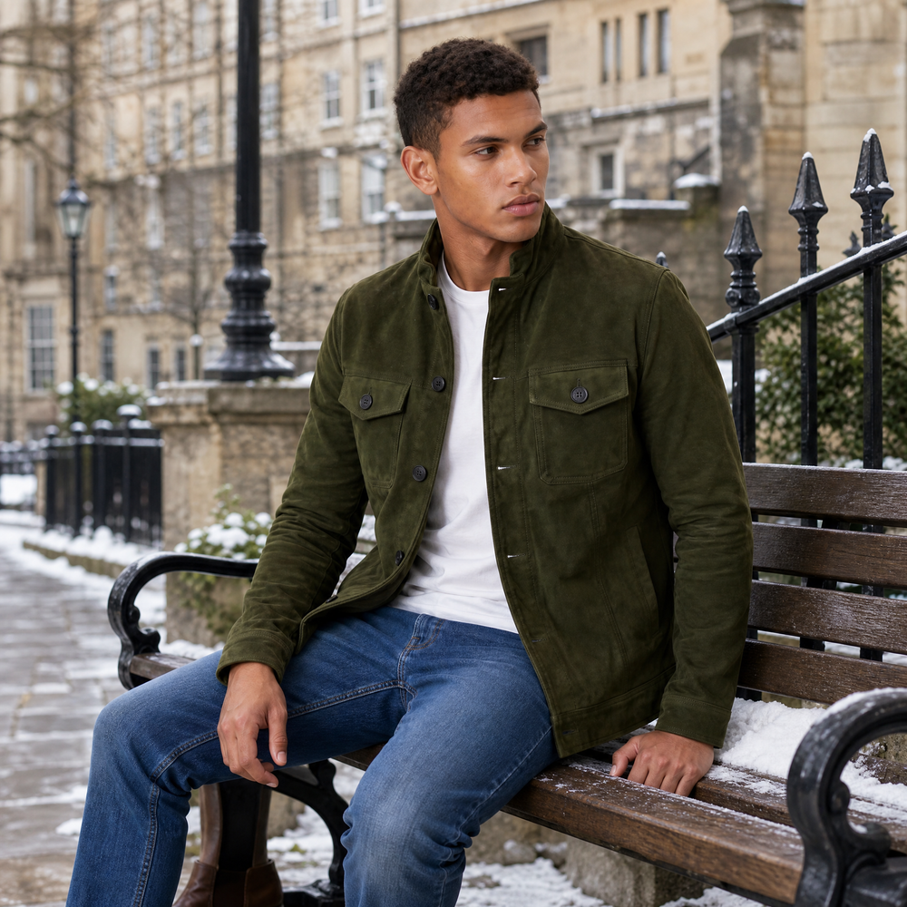 Men's Brushed Suede-Look Trucker Jacket – Vivy London