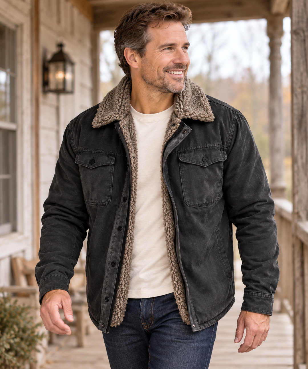 Men's Sherpa Lined Shirt Jacket – Vivy London