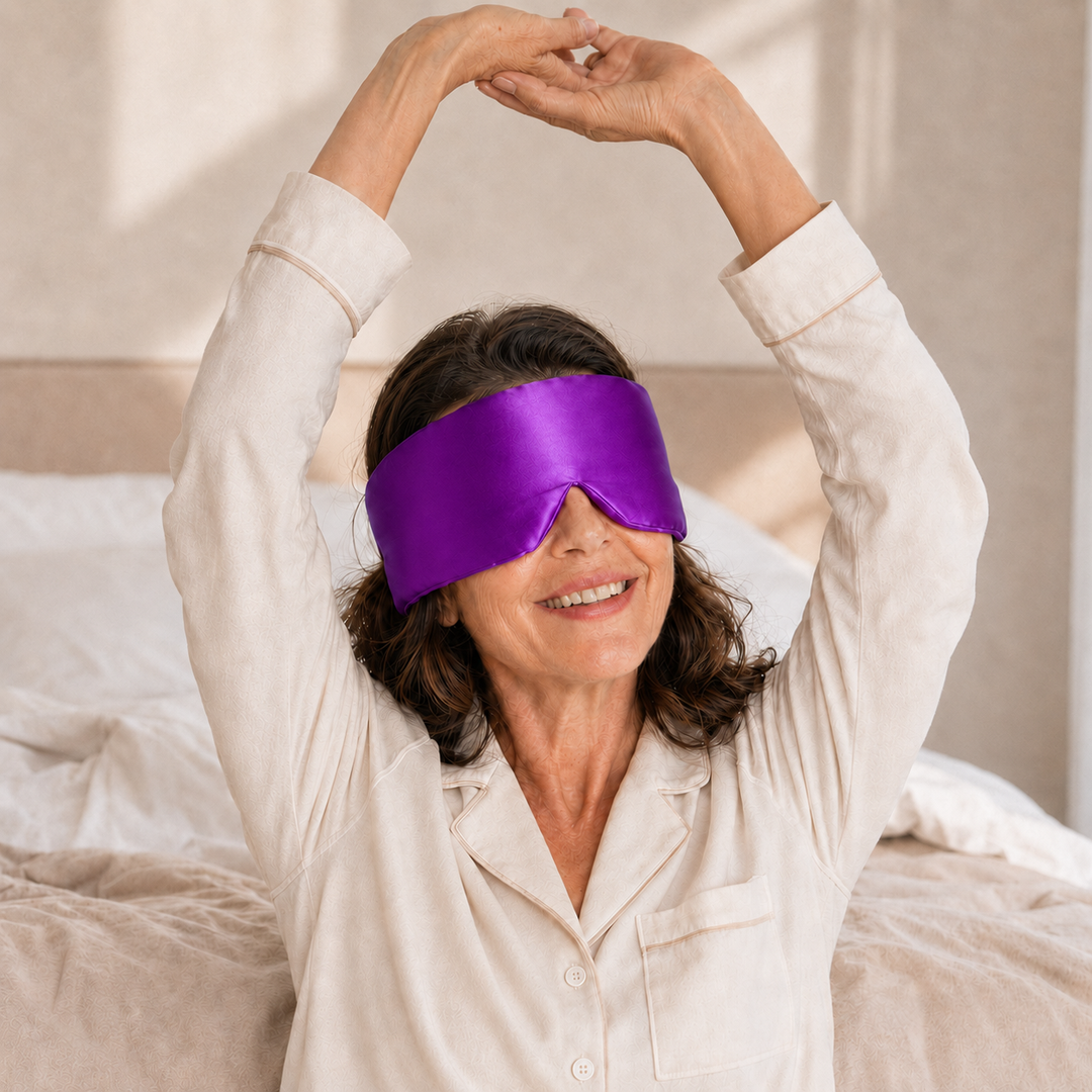 Silk Sleep Mask | 100% Mulberry Silk Eye Mask, Contoured &amp; Adjustable