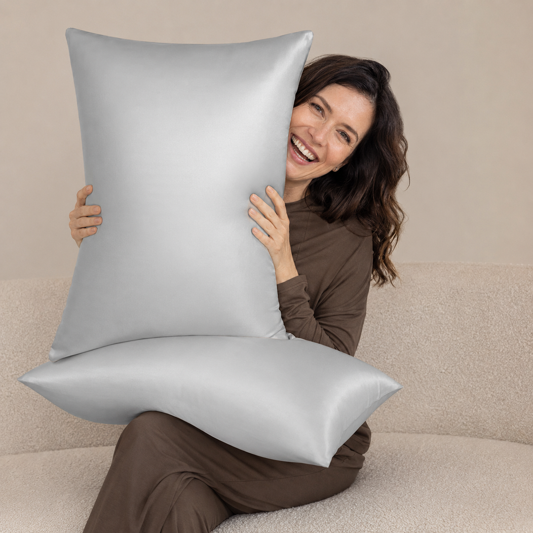 Silk Pillowcase Set of 2 | 100% Mulberry Silk, 19 Momme, for Hair &amp; Skin