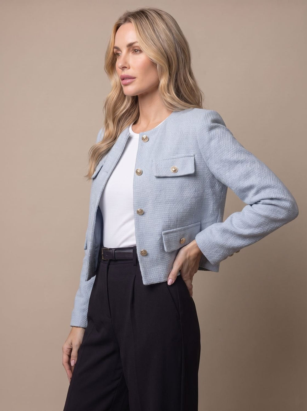 Women's Cropped Tweed Blazer – Vivy London