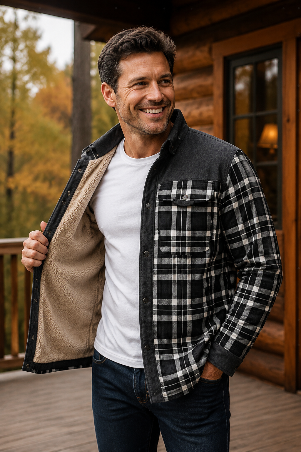 Men’s Lined Flannel Shirt Jacket