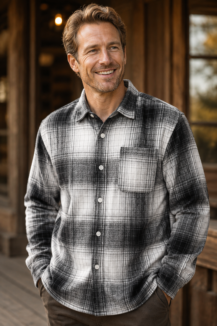 Men’s Oversized Brushed Check Shirt