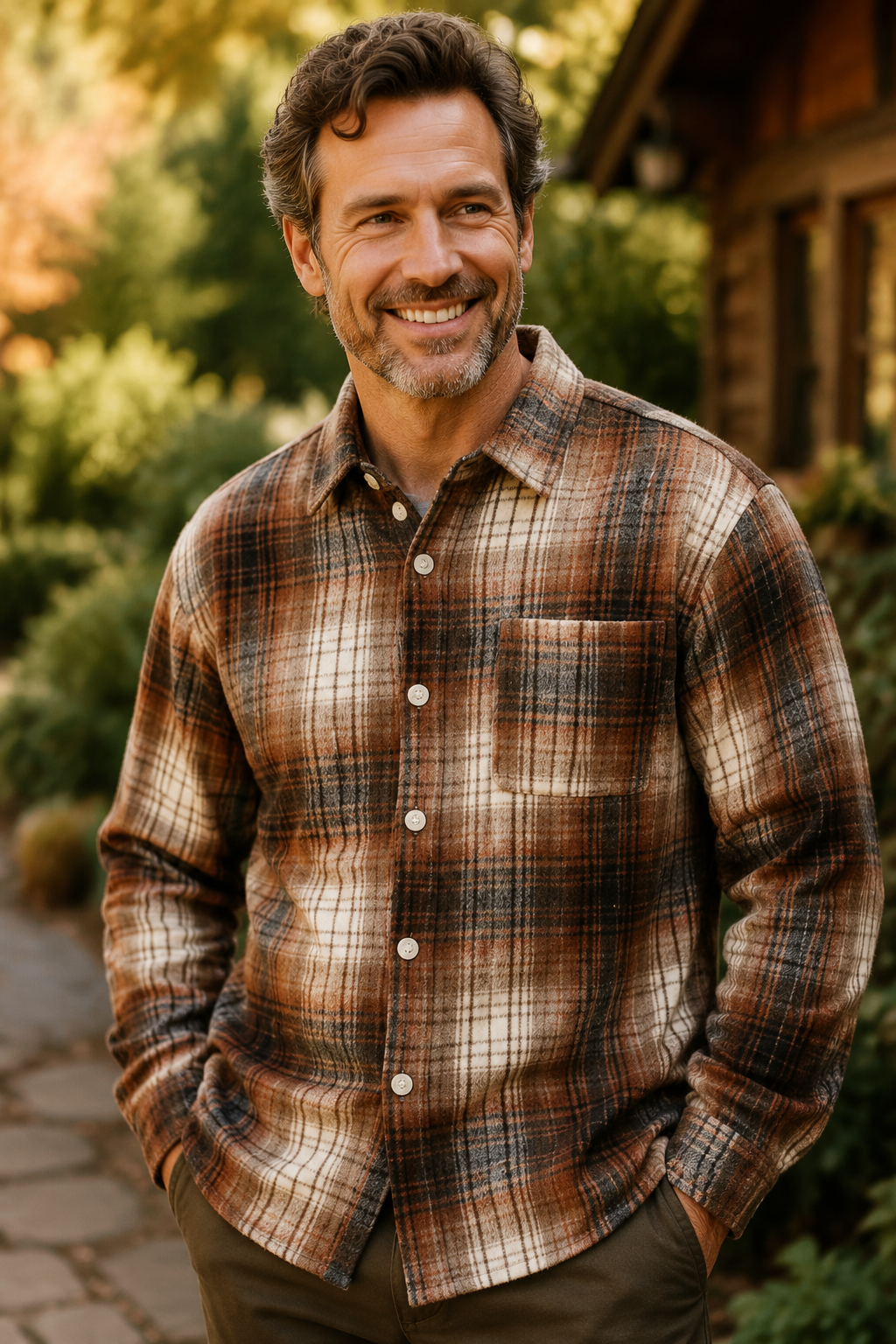 Men’s Oversized Brushed Check Shirt