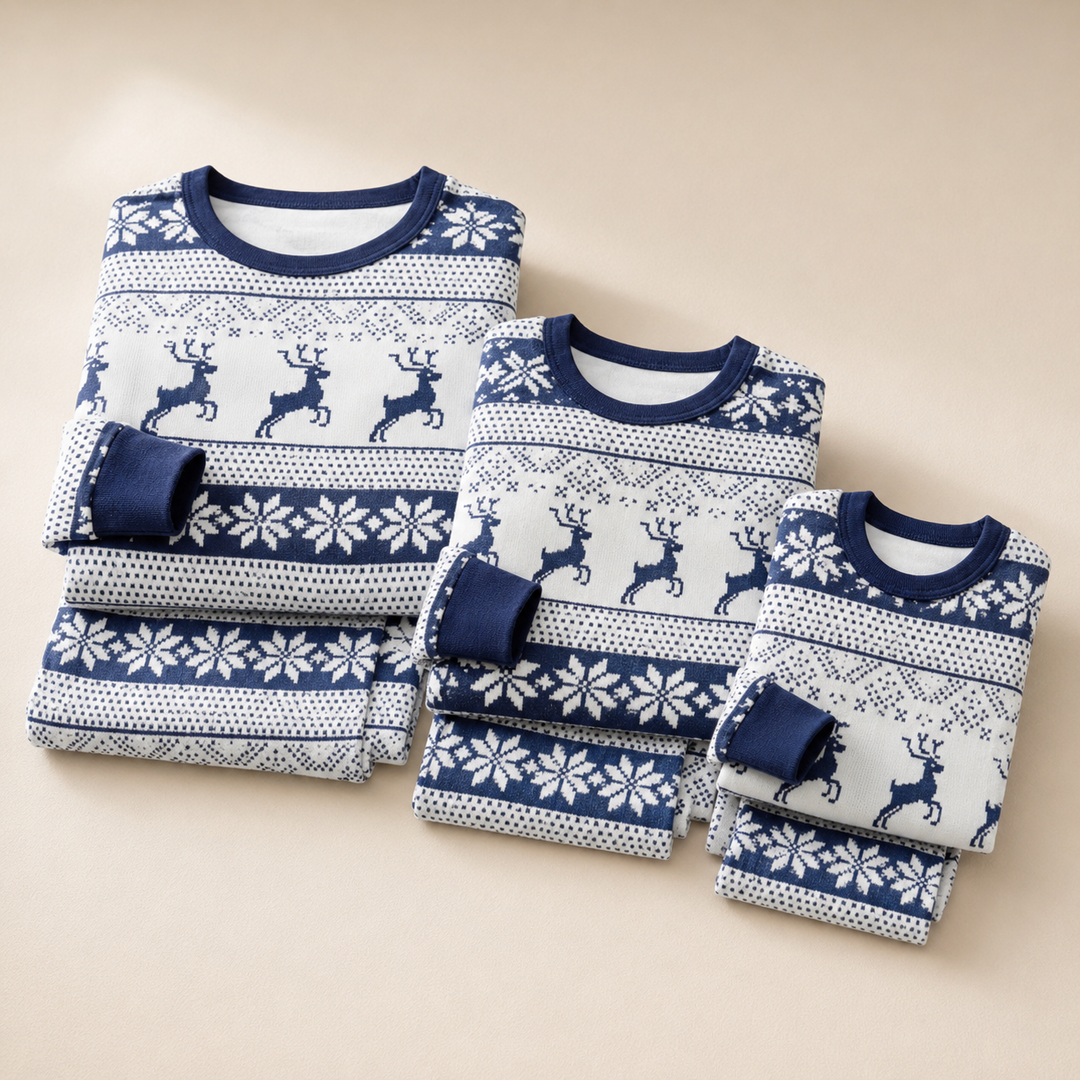Family Christmas Pyjamas | Nordic Reindeer Matching Sets, Adults &amp; Kids