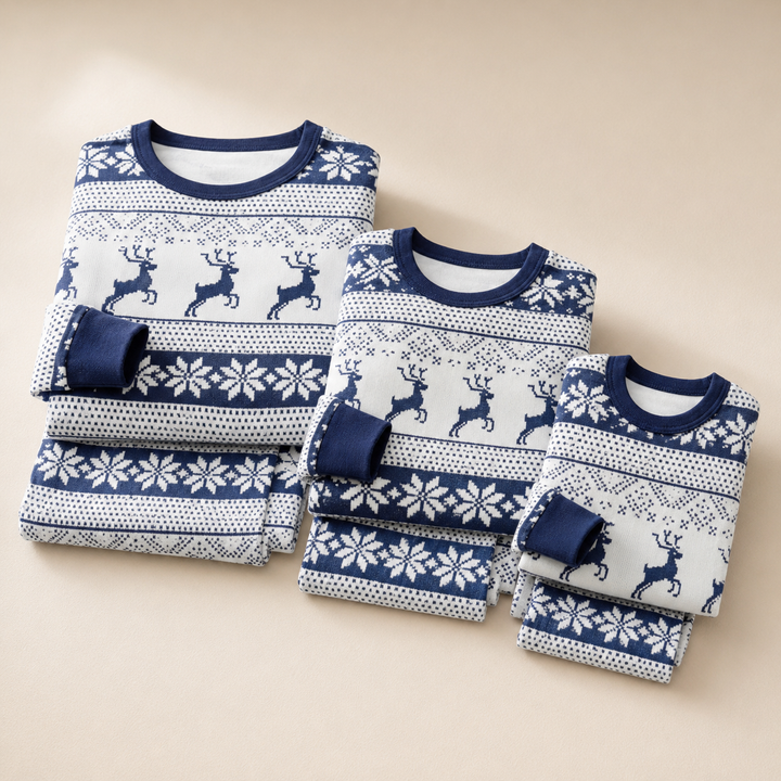 Family Christmas Pyjamas | Nordic Reindeer Matching Sets, Adults &amp; Kids