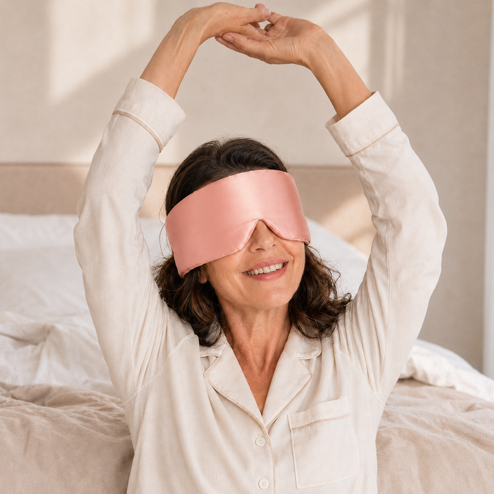Silk Sleep Mask | 100% Mulberry Silk Eye Mask, Contoured &amp; Adjustable
