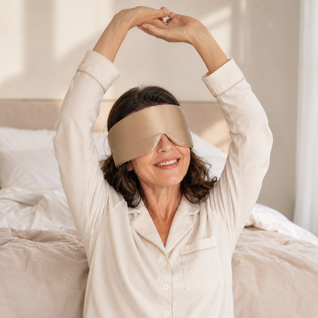 Silk Sleep Mask | 100% Mulberry Silk Eye Mask, Contoured &amp; Adjustable