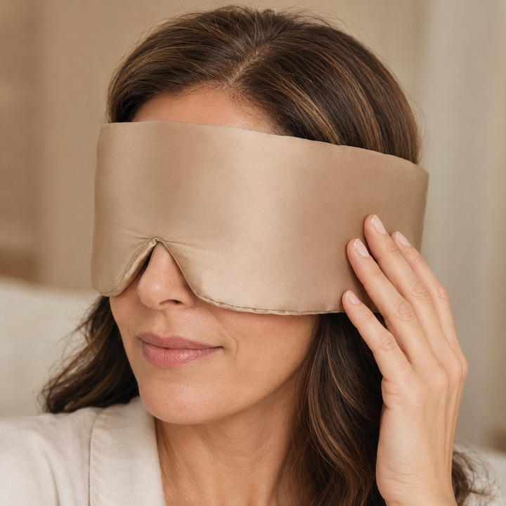 Silk Sleep Mask | 100% Mulberry Silk Eye Mask, Contoured &amp; Adjustable
