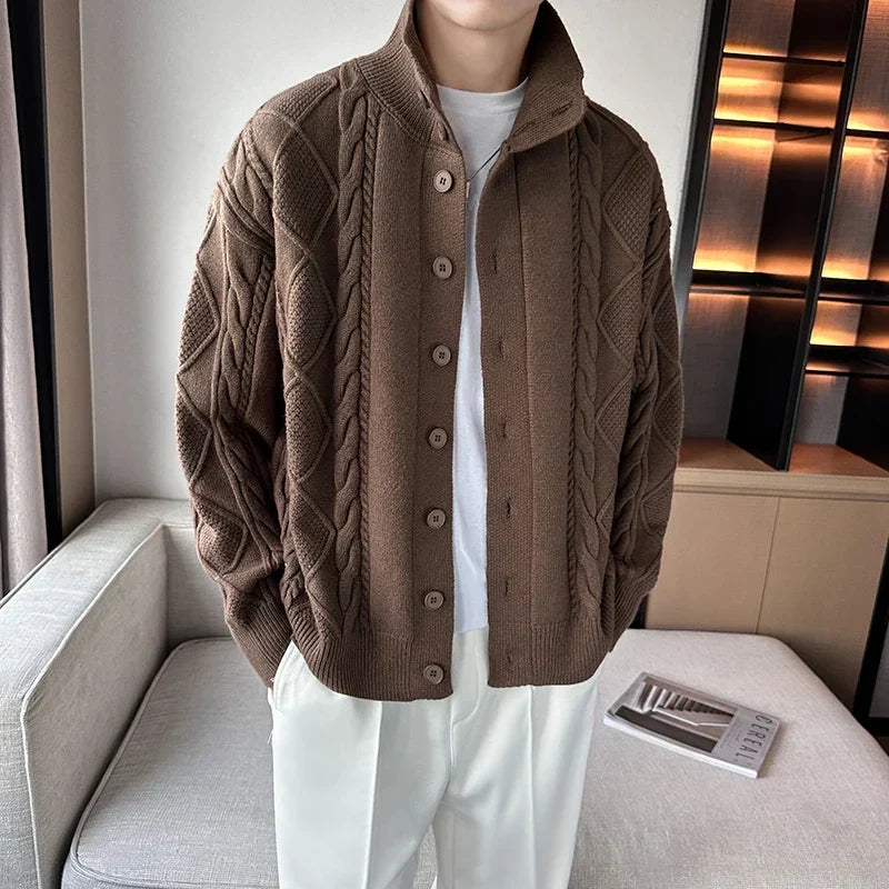 Men's Cable Knit Cardigan – Vivy London