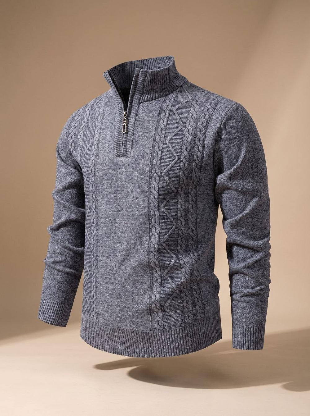 Men's Cable Knit Quarter Zip Jumper – Vivy London