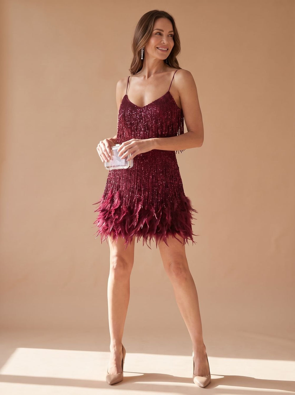 Women's Sequin Feather Mini Dress – Vivy London